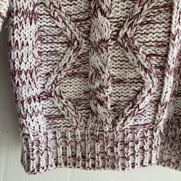 VTG Campus Cable Knit Sweater Academia Unisex Slouchy Acrylic Chunky Sz M - Picture 4 of 14